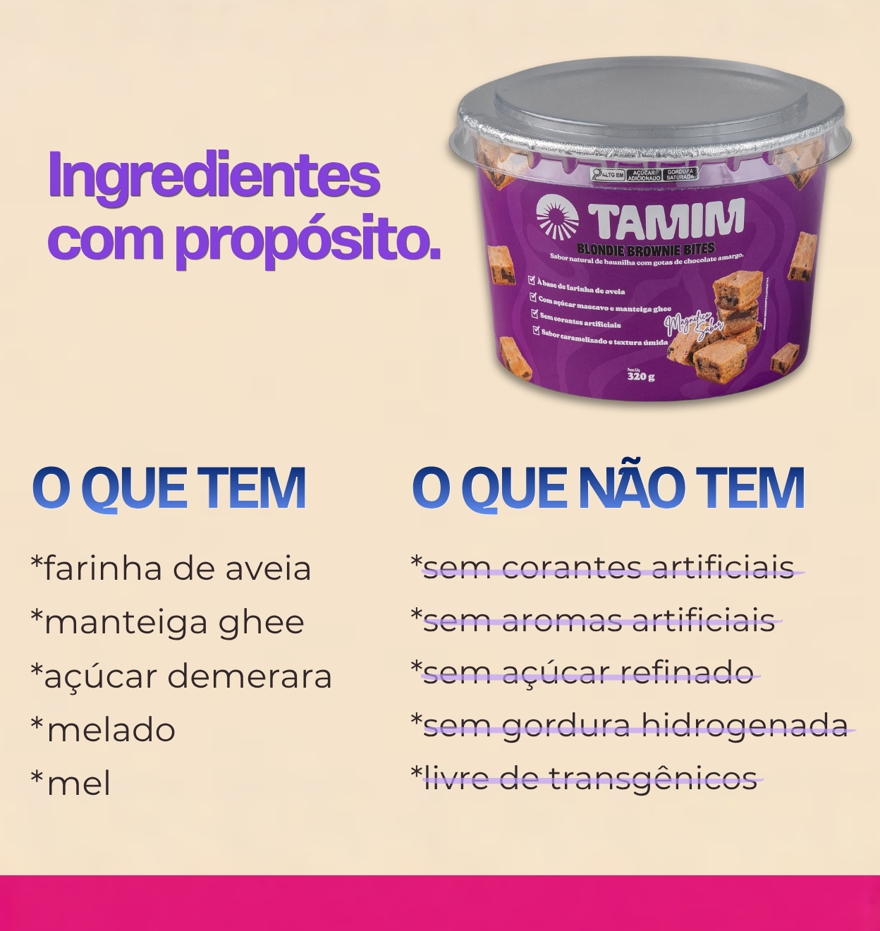 Tamim Blondie Brownie Bites 320g - Imagem 3