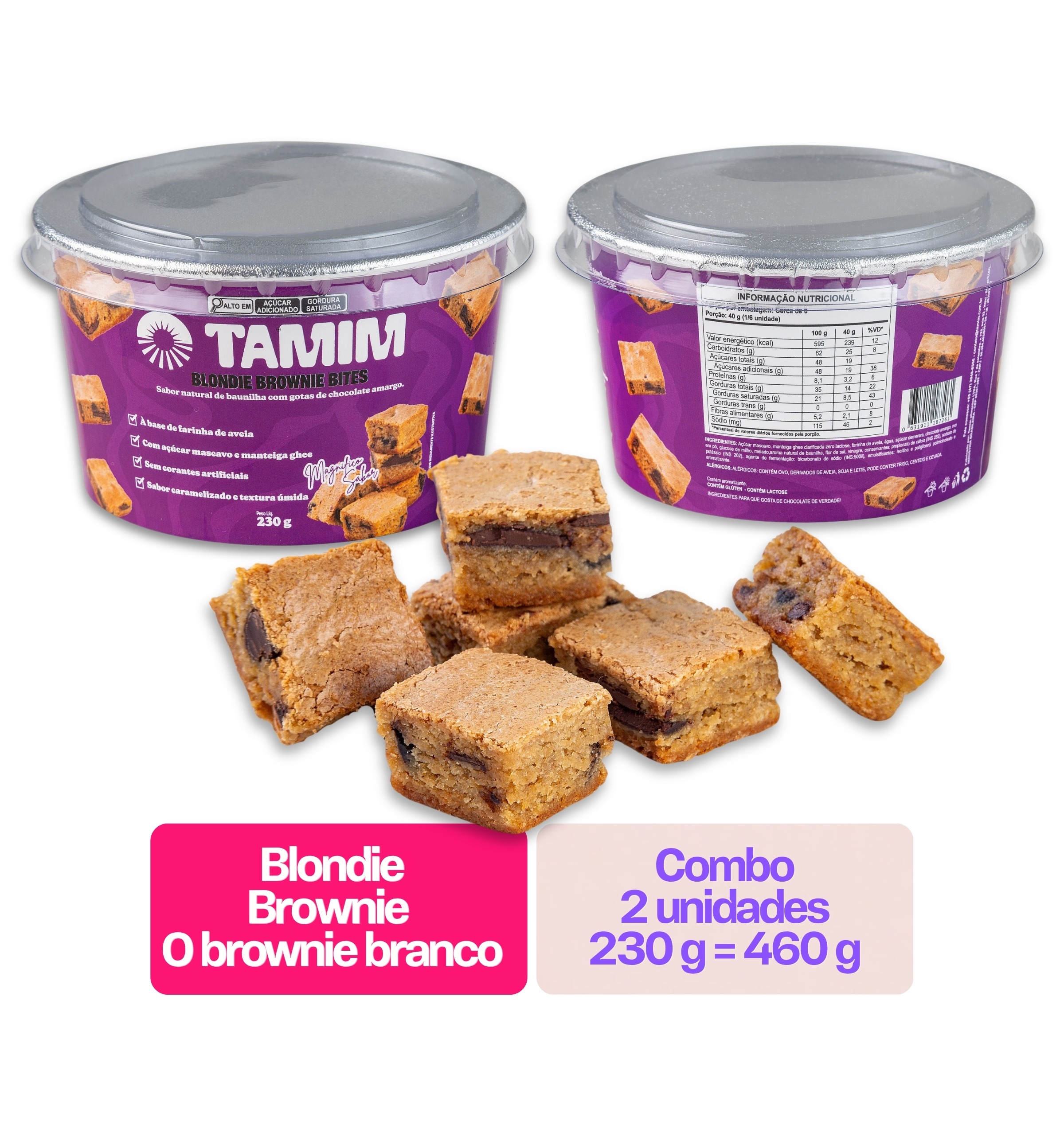 Tamim Combo 2 Unidades Blondie Brownie Bites 230g - Imagem 4