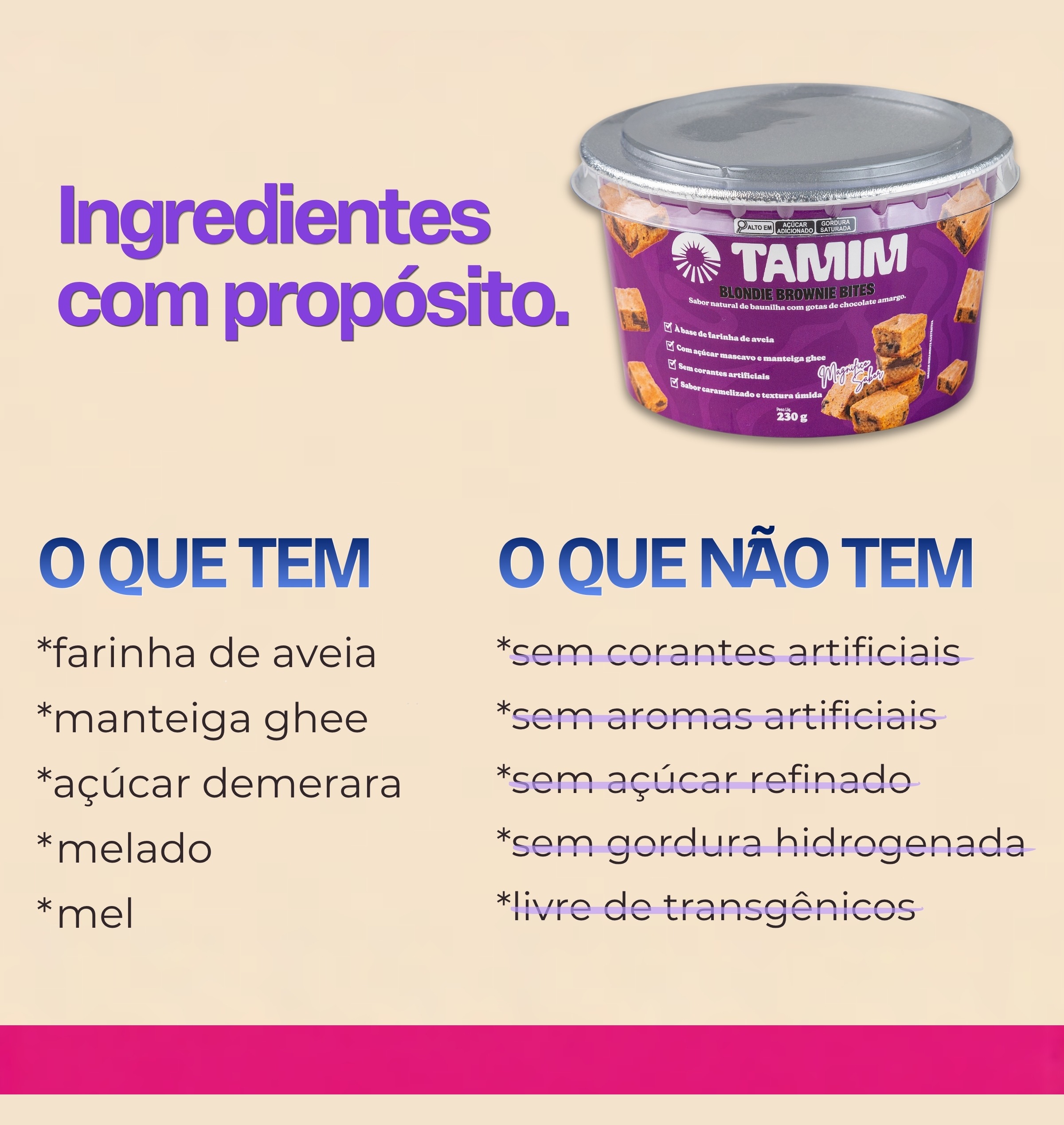 Tamim Blondie Brownie Bites 230g - Imagem 3