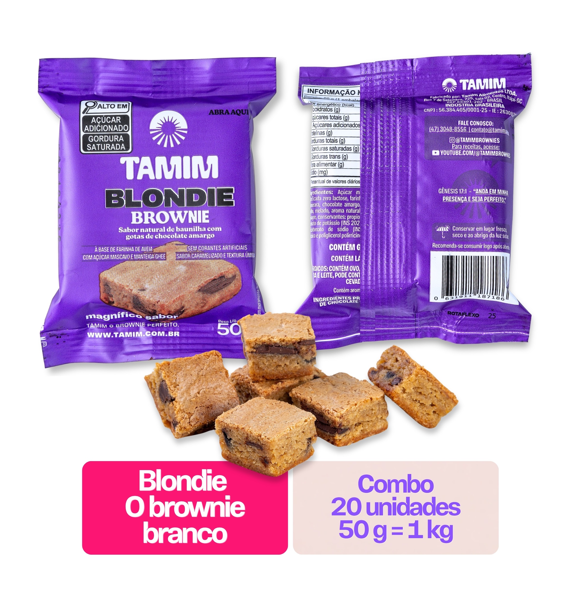 Tamim Combo 20 Unidades Blondie Brownie 50g - Imagem 4