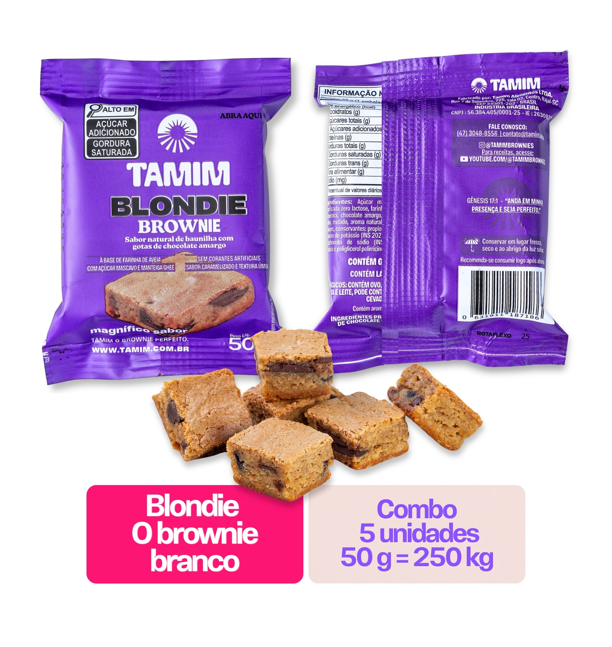 Tamim Combo 5 Unidades Blondie Brownie 50g - Imagem 4