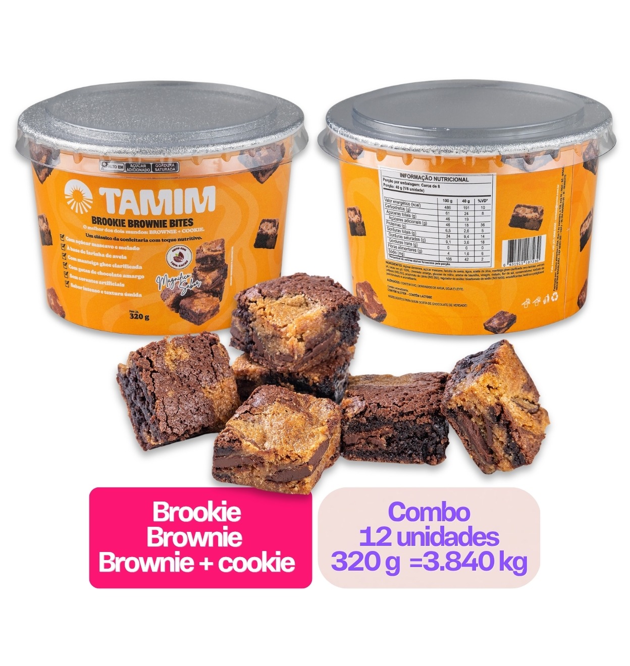 Tamim Combo 12 Unidades Brookie Brownie Bites 320g - Imagem 4