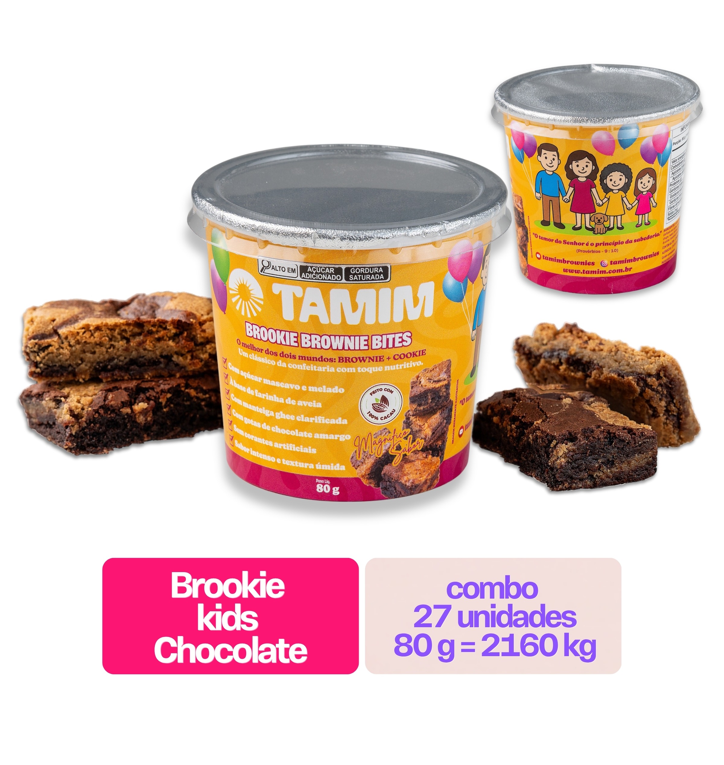 Tamim Combo 27 Unidades Brookie Brownie Bites Kids 80g - Imagem 4