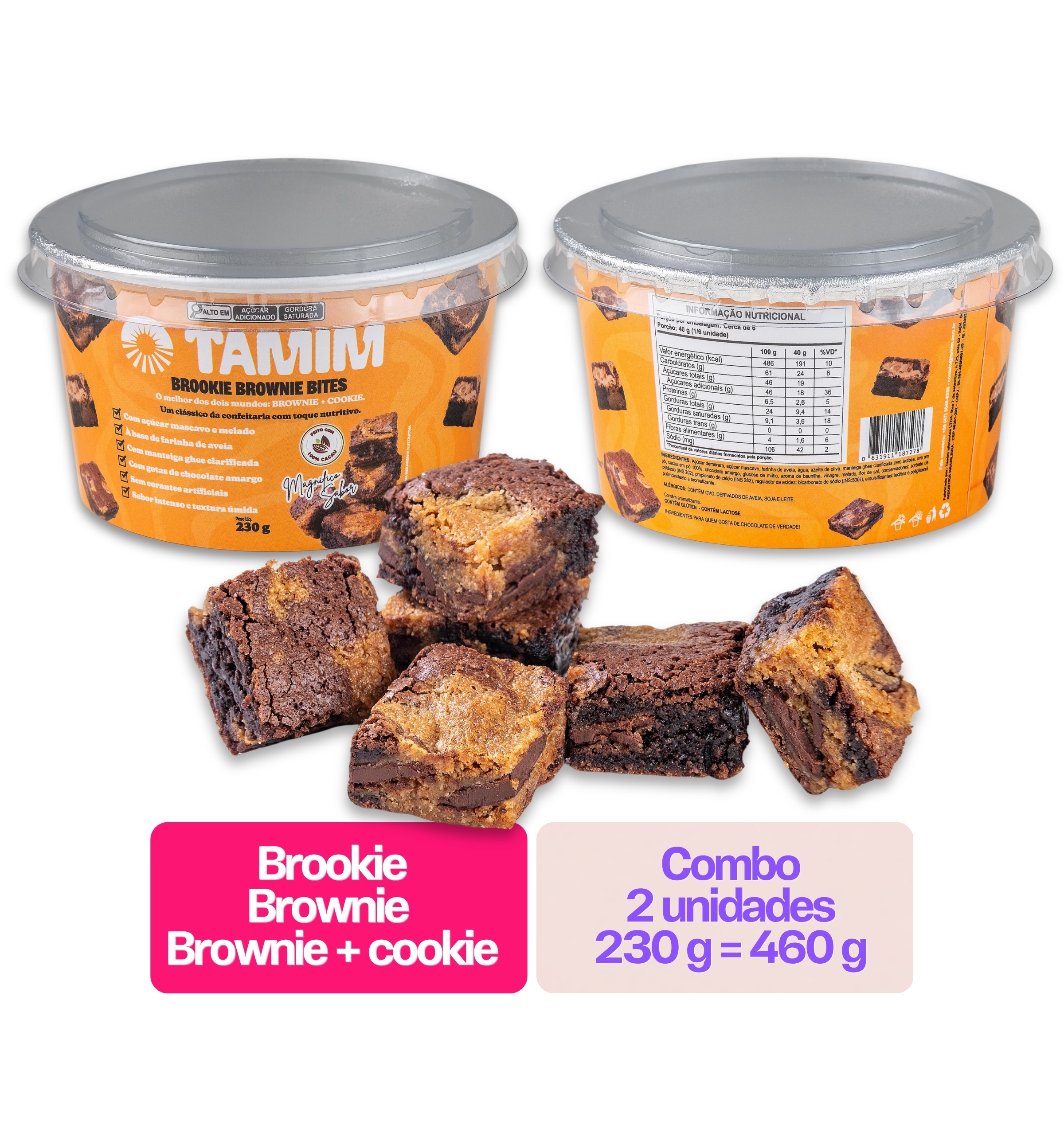 Tamim Combo 2 Unidades Brookie Brownie Bites 230g - Imagem 4