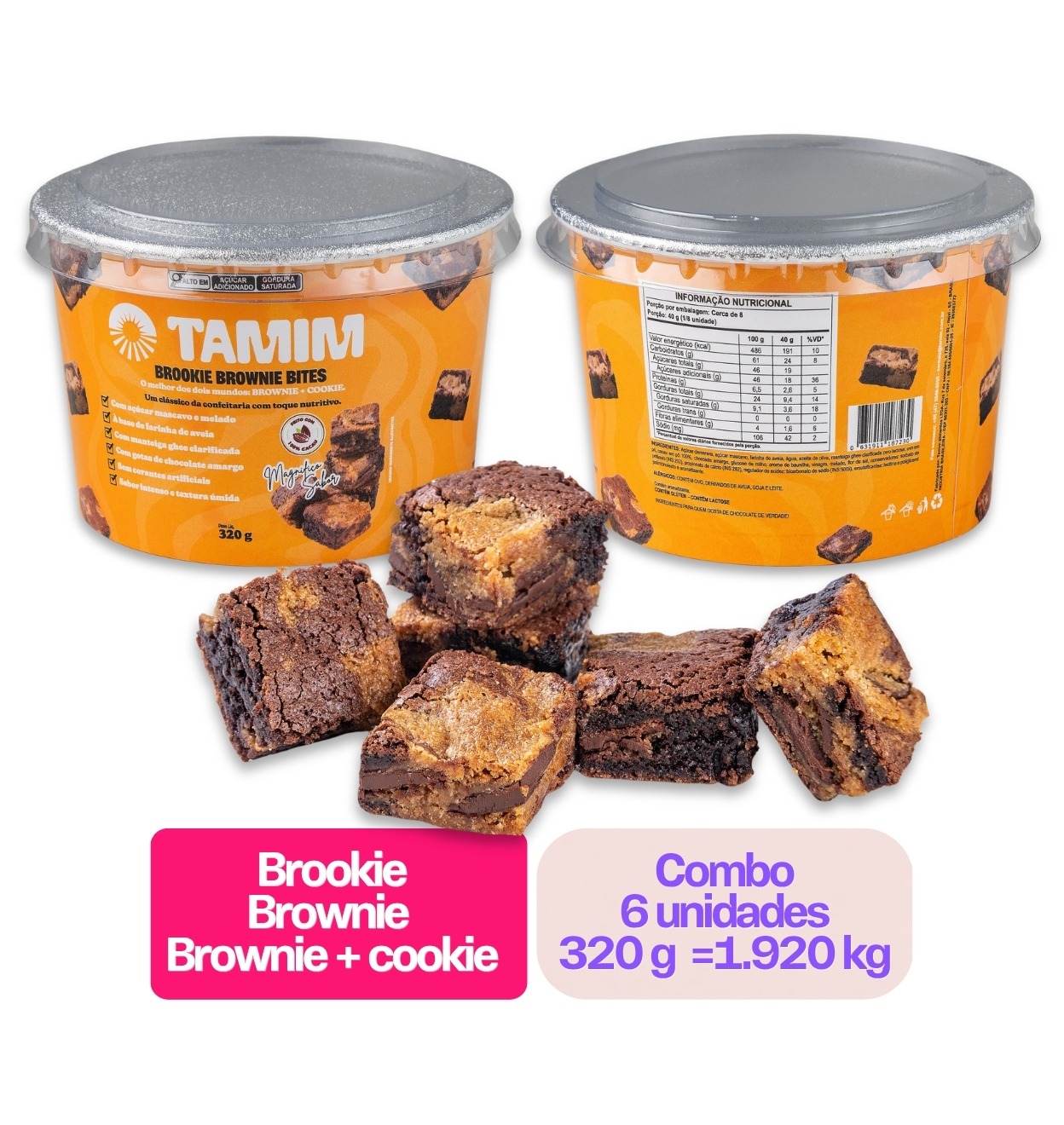 Tamim Combo 6 Unidades Brookie Brownie Bites 320g - Imagem 4